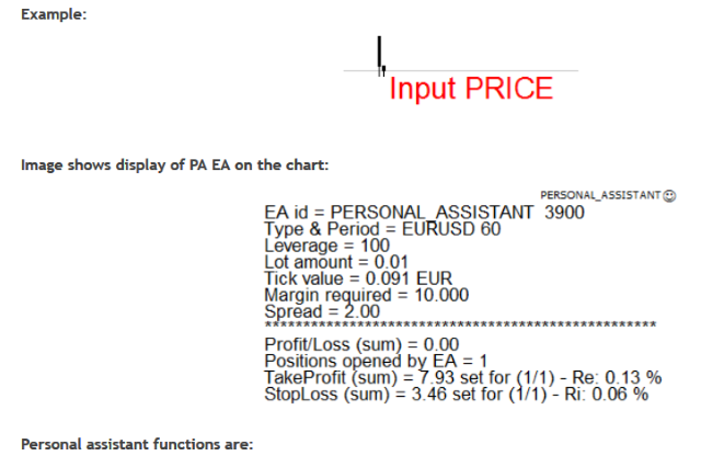 Personal Assistant EA for MT4